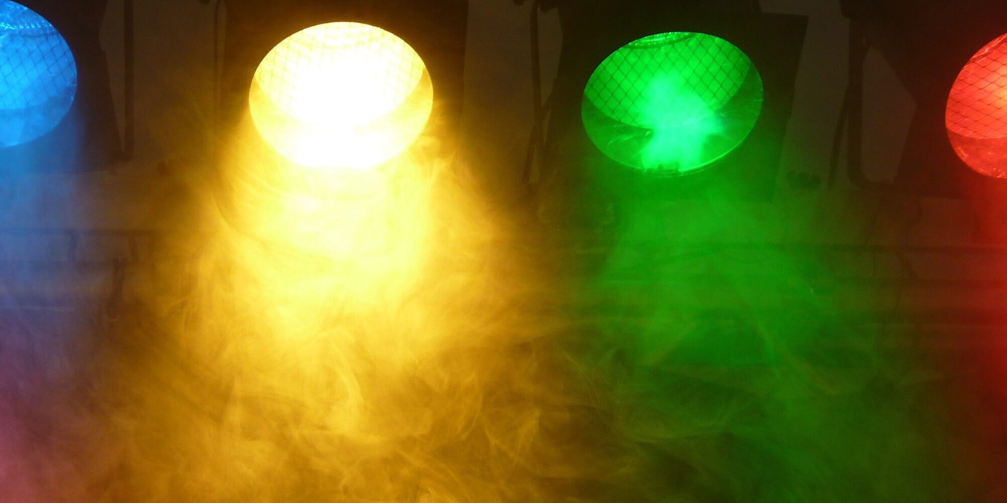 Bunte Scheinwerfer